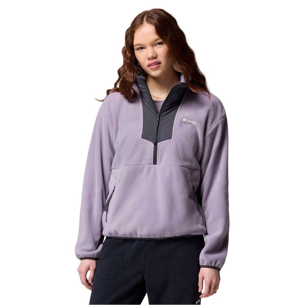 Columbia Sequoia Grove 1/2-Zip Fleece Pullover Women's XL Shale Purple MSRP $60